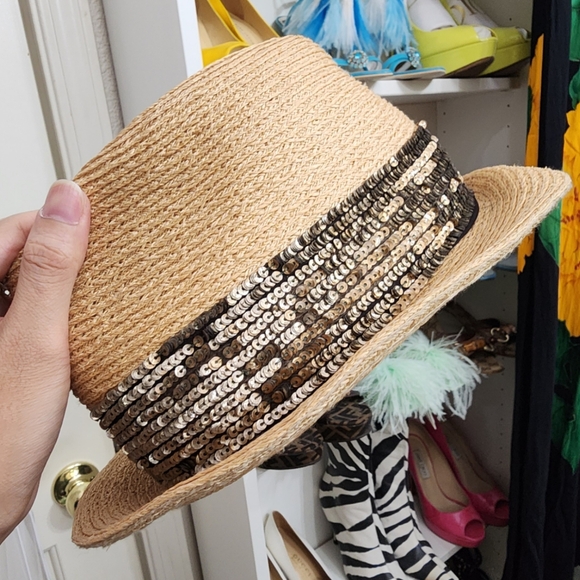 Rare Eugenia Kim straw hat with sequins - Picture 4 of 5